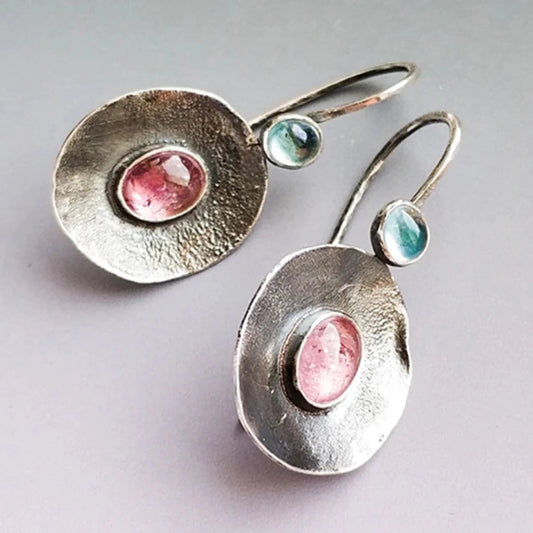 Pendientes Bicolor Vintage en Plata