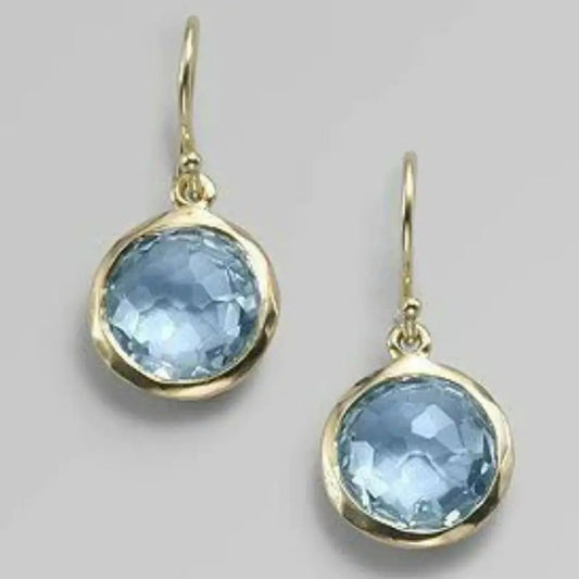 Pendientes vintage de cristal azul incrustado