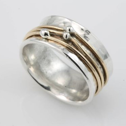 Elena - Anillo vintage plateado con baño de oro
