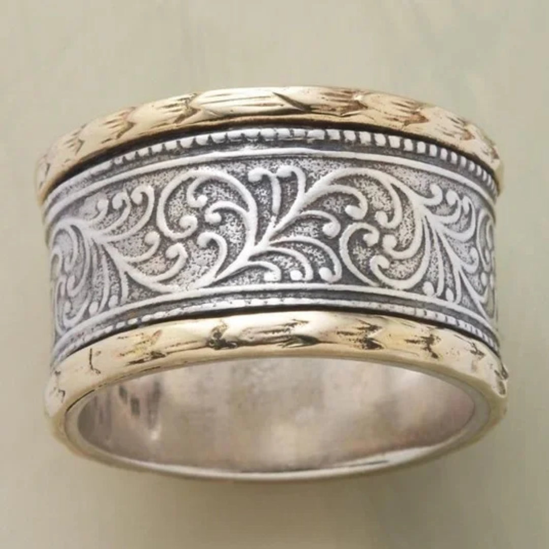 Anillo Dorado y Plateado Vintage
