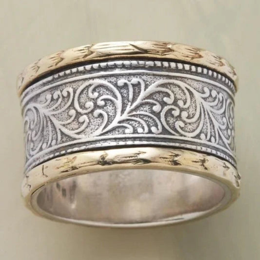 Anillo Dorado y Plateado Vintage