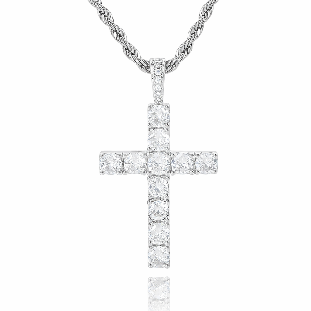 Collar Cruz | Oro blanco