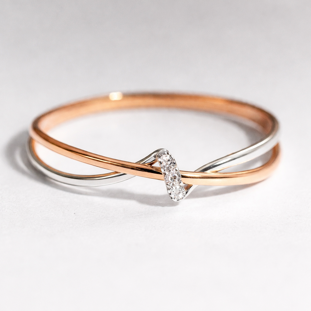 Eliza | Anillo Trenzado Dorado y Plateado Vintage