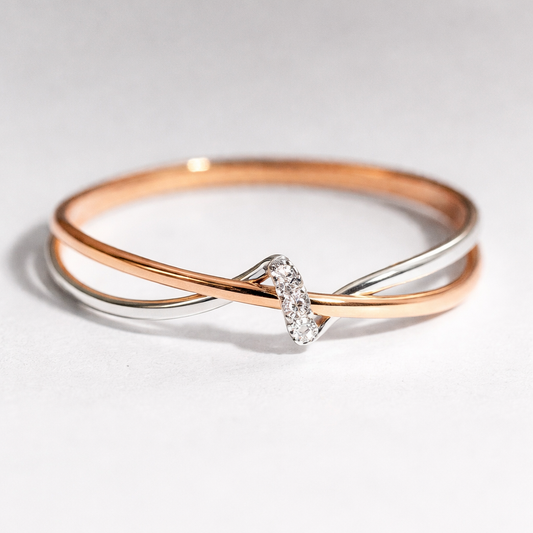 Eliza | Anillo Trenzado Dorado y Plateado Vintage