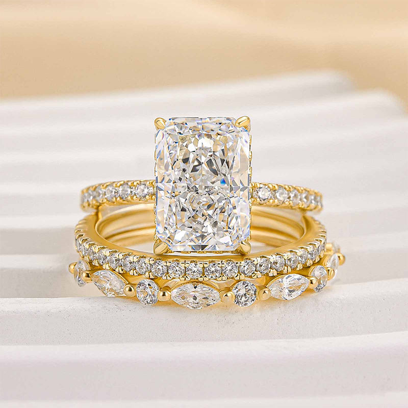 Set de 3 anillos de boda Jaily | Oro blanco
