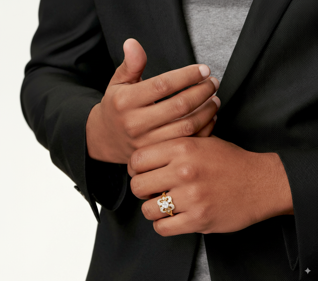 Anillo Vintage de Oro con Circonitas