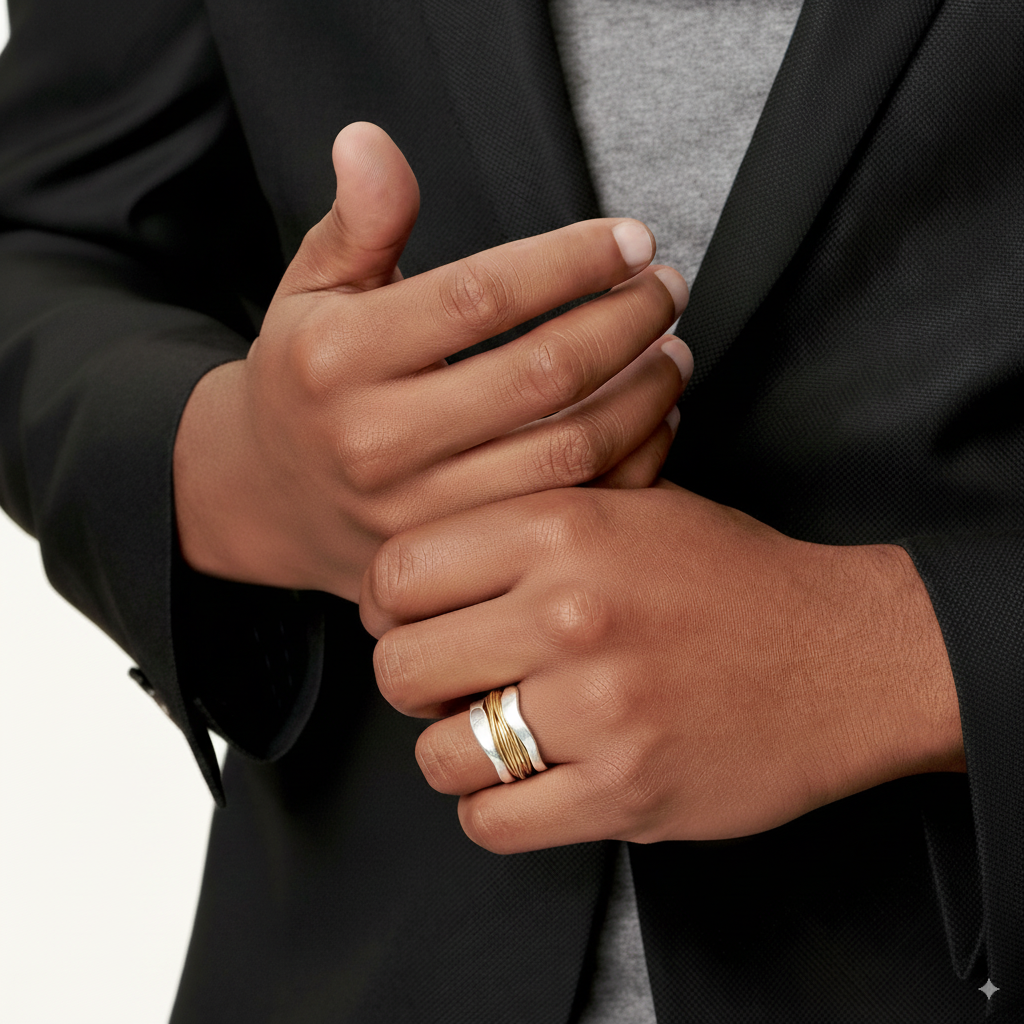 Anillo Hilo en Oro Vintage Plateado