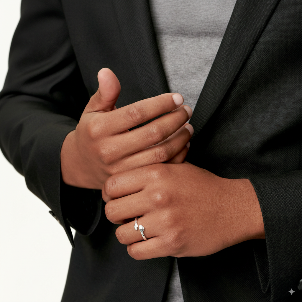 Anillo Abrazo Ajustable en Plata