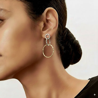 Pendientes de Aros Vintage en Oro y Plata