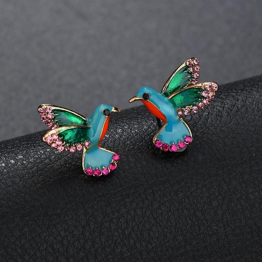 Pendientes de colibrí de cristal
