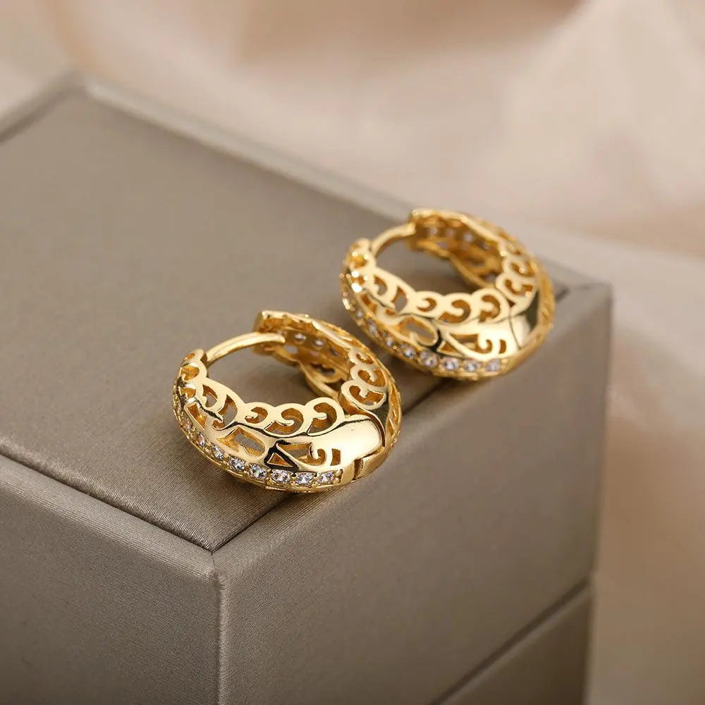 Pendientes Mandala minimalistas de oro
