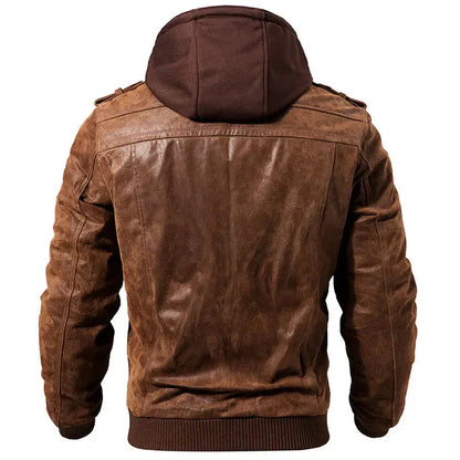 RAGNAR - Chaqueta robusta con capucha y bolsillos con cremallera para hombre