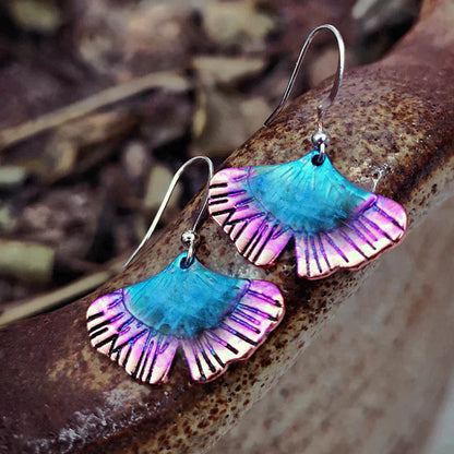 Pendientes boho de mariposa azul en plata esterlina