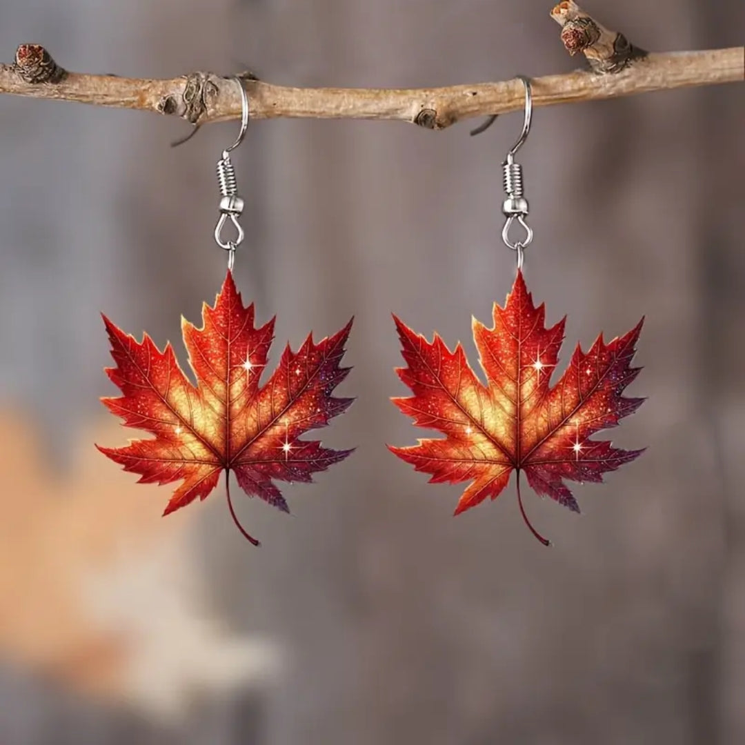 Pendientes de hoja otoñal