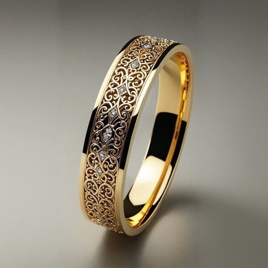 Anillo Hueco Fino Exótico en Oro