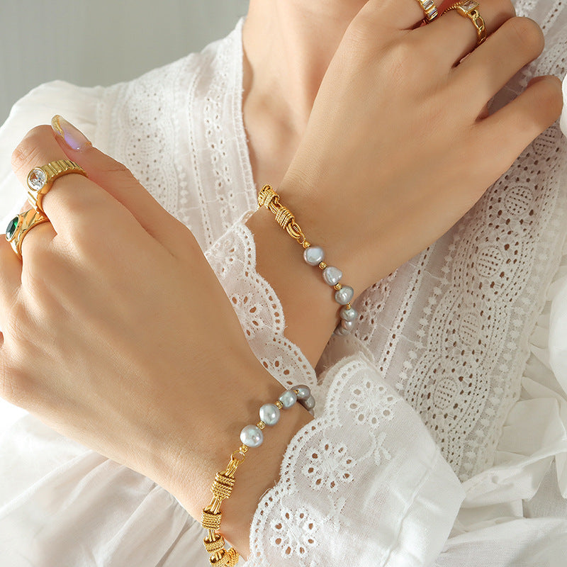 Pulsera de perlas doradas Regalia