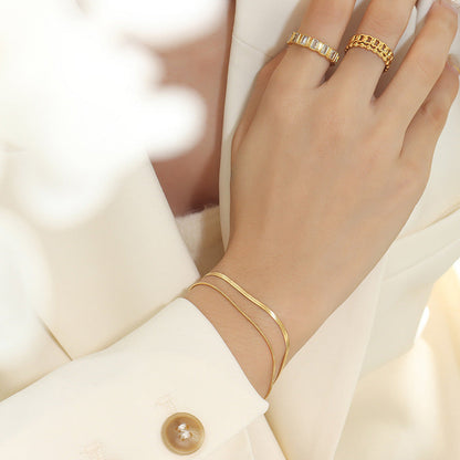 Pulsera dorada de doble capa Classia