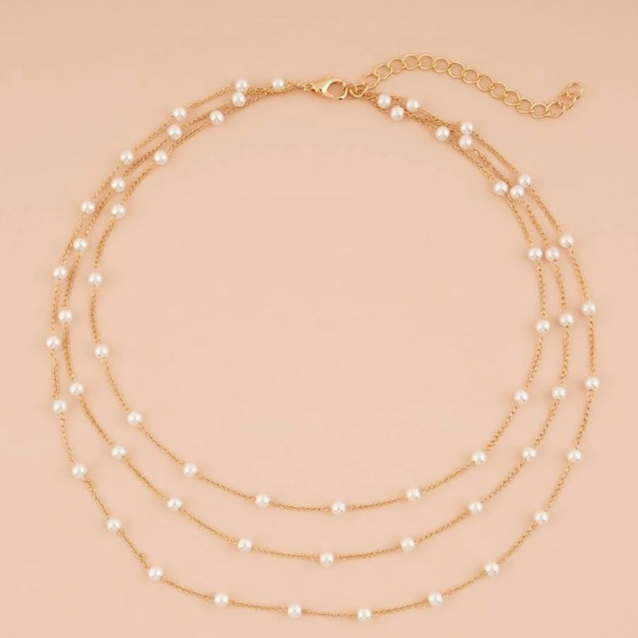 Collar Gracia de Perla de Múltiples Hilos
