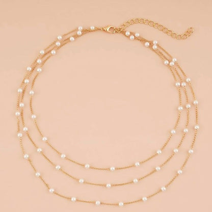 Collar Gracia de Perla de Múltiples Hilos