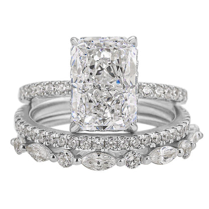 Set de 3 anillos de boda Jaily | Oro blanco