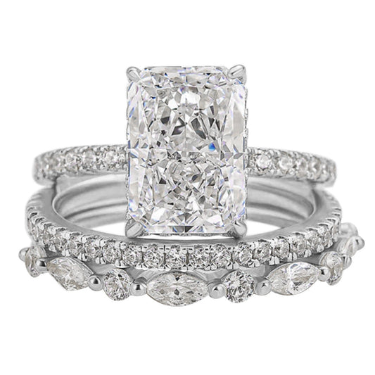 Set de 3 anillos de boda Jaily | Oro blanco