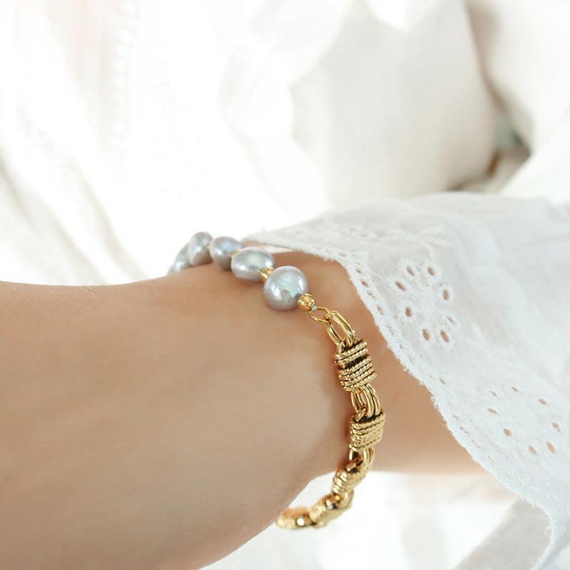 Pulsera de perlas doradas Regalia