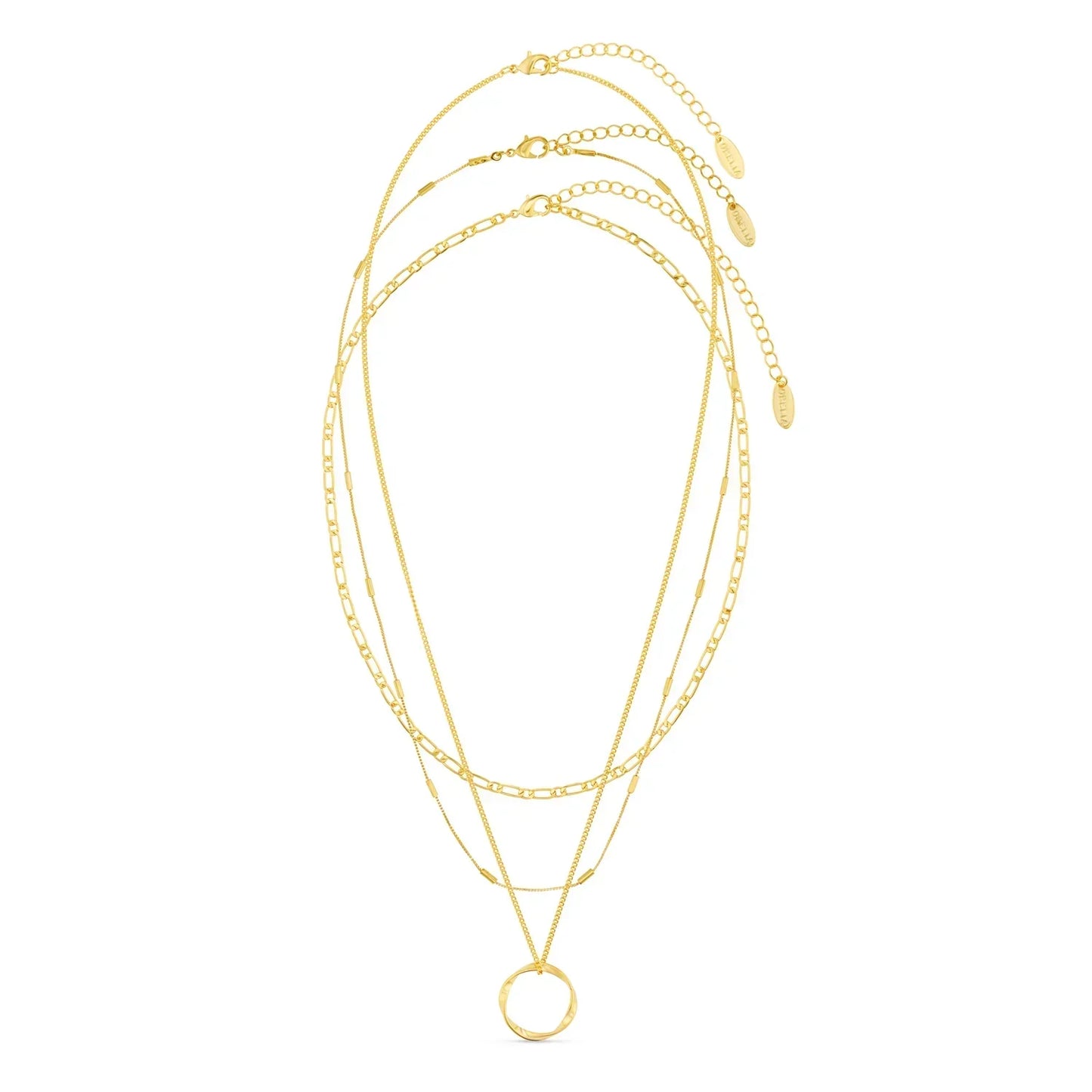 Collar de círculo abierto de tres hileras | Oro blanco