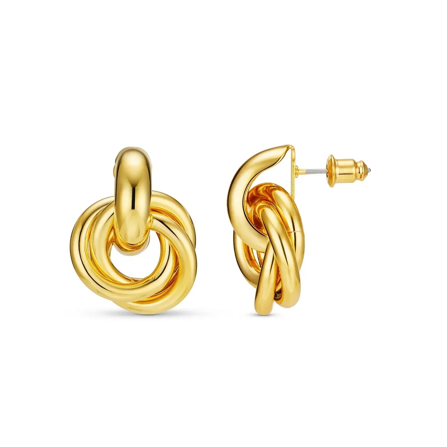 Pendientes Statement Interlocking | Oro blanco