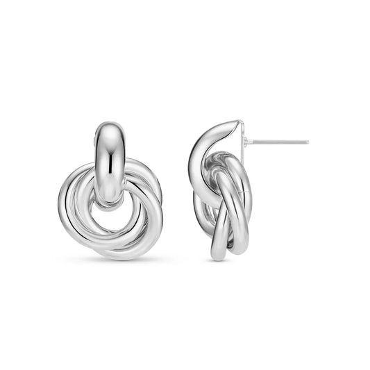 Pendientes Statement Interlocking | Oro blanco