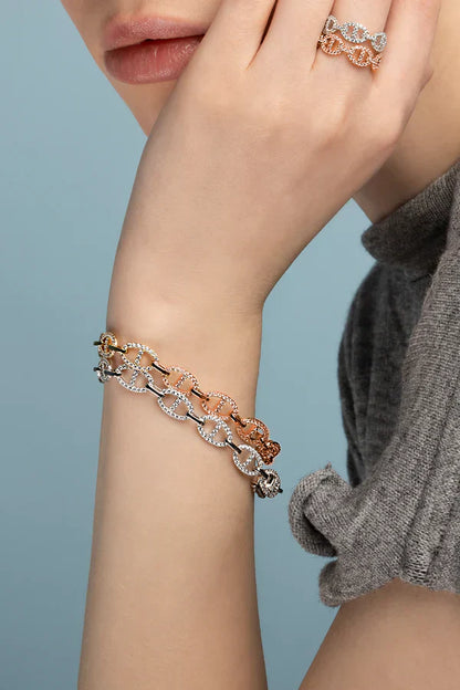 Pulsera Isla Marina | Oro blanco