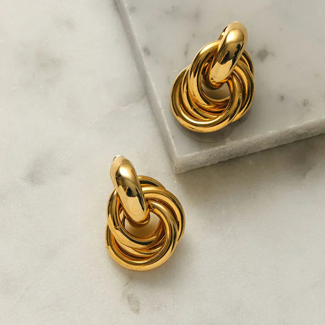 Pendientes Statement Interlocking | Oro blanco