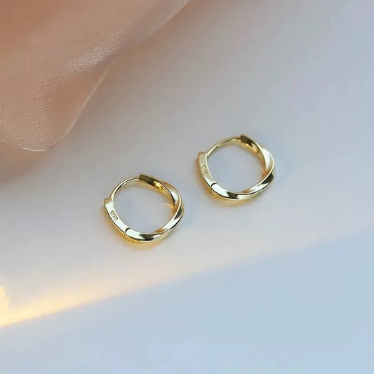 Pendientes de plata esterlina con incrustaciones redondas