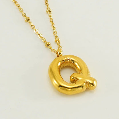 Collar especial de luz dorado de 18 quilates con esfera especial y letra inicial