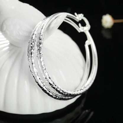 Pendientes de aro de plata esterlina