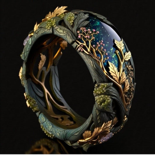Anillo de tierra de cristal exótico