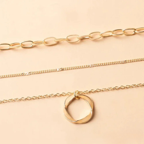 Carmen - Collar vintage con cadena y colgante con baño de oro