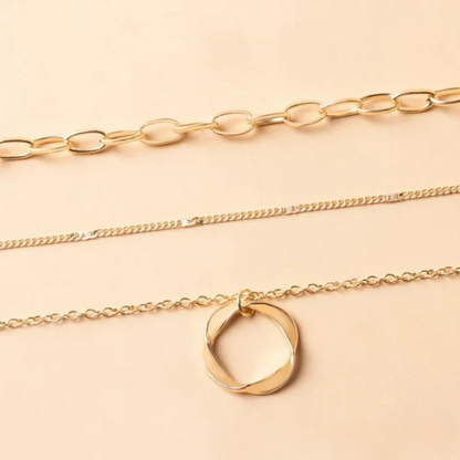 Carmen - Collar vintage con cadena y colgante con baño de oro