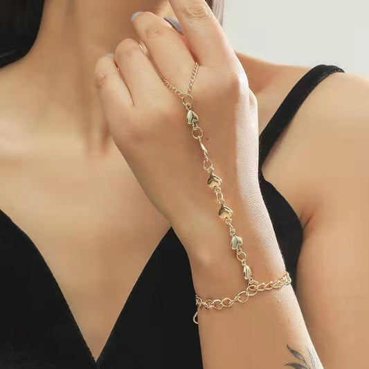 Pulsera de cadena para dedos Corazones Vívidos