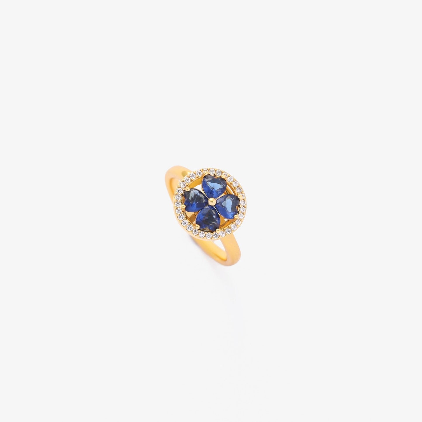 Anillo giratorio corazones de zafiro | Oro