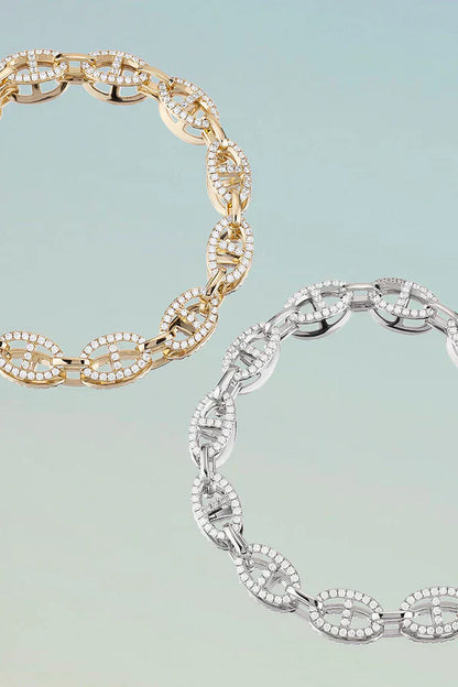 Pulsera Isla Marina | Oro blanco