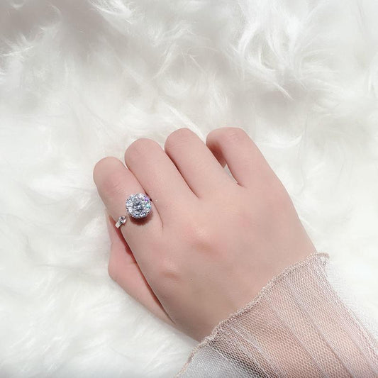 Anillo giratorio contra la ansiedad con circonitas