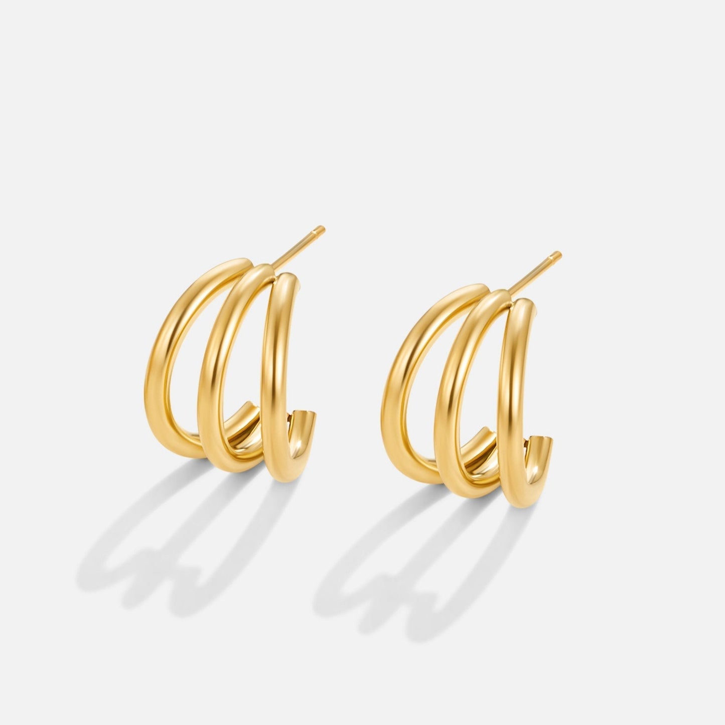 Pendientes triples de oro Ana