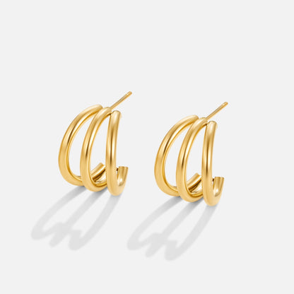 Pendientes triples de oro Ana