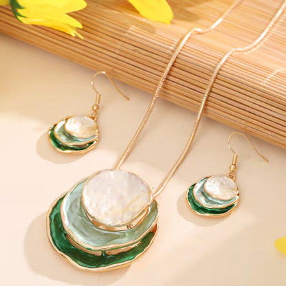 Set Collar y Pendientes Bohemio Esmaltado