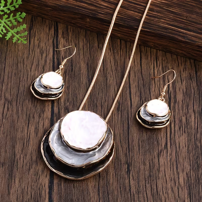 Set Collar y Pendientes Bohemio Esmaltado