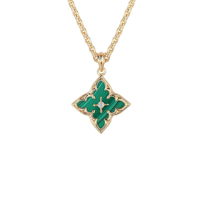 Collar con colgante trébol de esmeralda | Oro