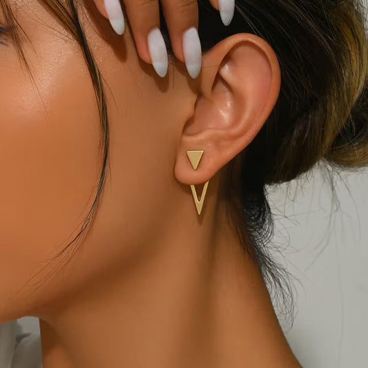Pendientes Elegantes Minimalistas en Forma de Triángulo
