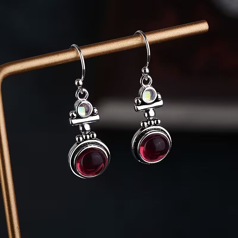 Pendientes Elegantes de Piedra Lunar
