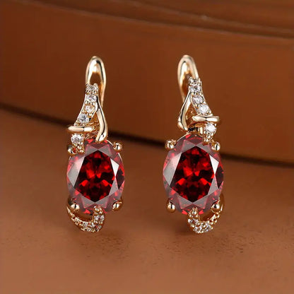 Pendientes colgantes Crimson Twilight | Oro