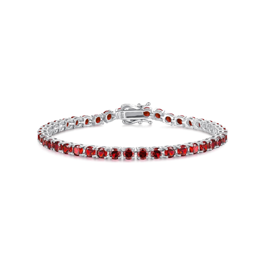 Pulsera de tenis de rubí | Oro blanco
